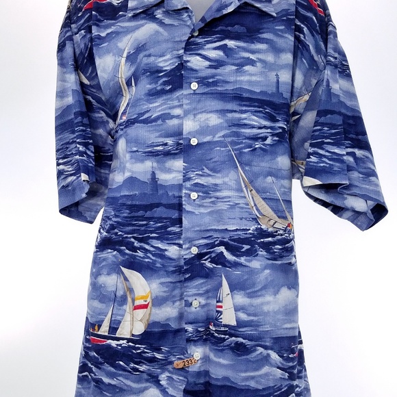 VTG XXL Sailing Nautical Ocean Blue Light House - Picture 2 of 8